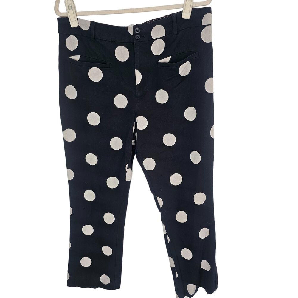 Anthropologie Black & White Polka Dot Cropped Pants